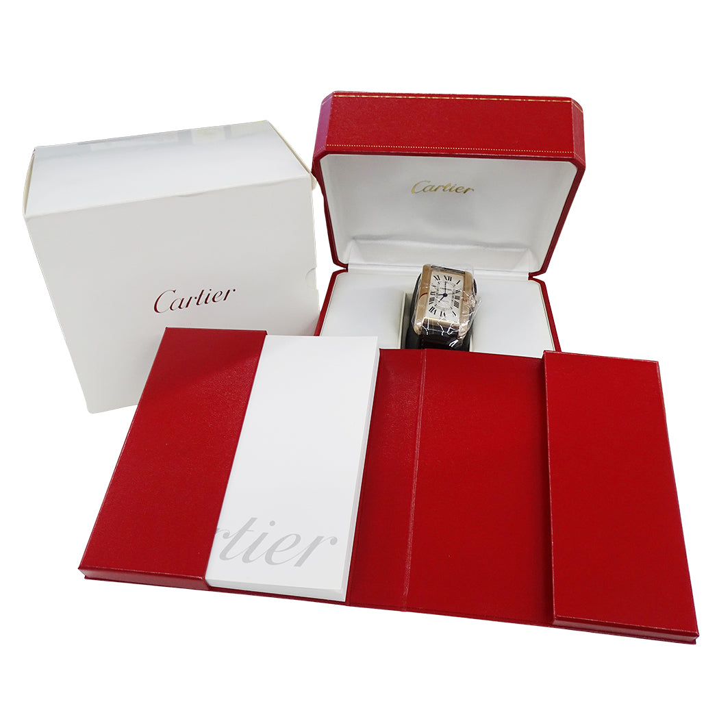 Cartier カルティエ タンクアメリカン XL W2609856 メンズ 腕時計 自動巻き 750PG レザー 磨き済み【中古】