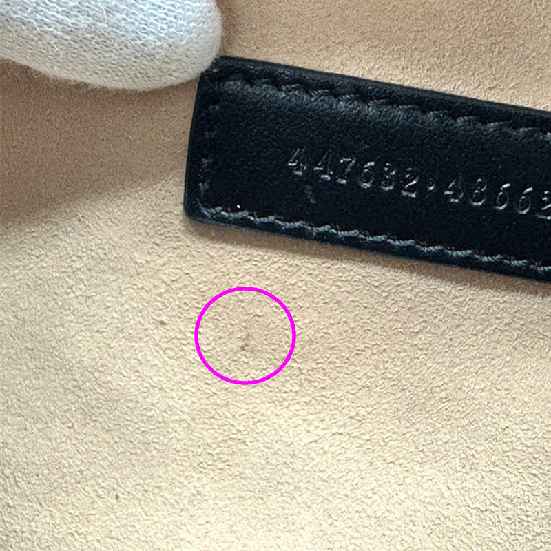 GUCCI グッチ ショルダーバッグ GGマーモント ブラック シルバー金具 447632 レザー レディース 【中古】