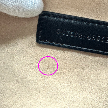 GUCCI グッチ ショルダーバッグ GGマーモント ブラック シルバー金具 447632 レザー レディース 【中古】
