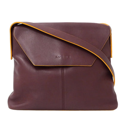 LOEWE ロエベ ショルダーバッグ ボルドー レザー レディース 【中古】