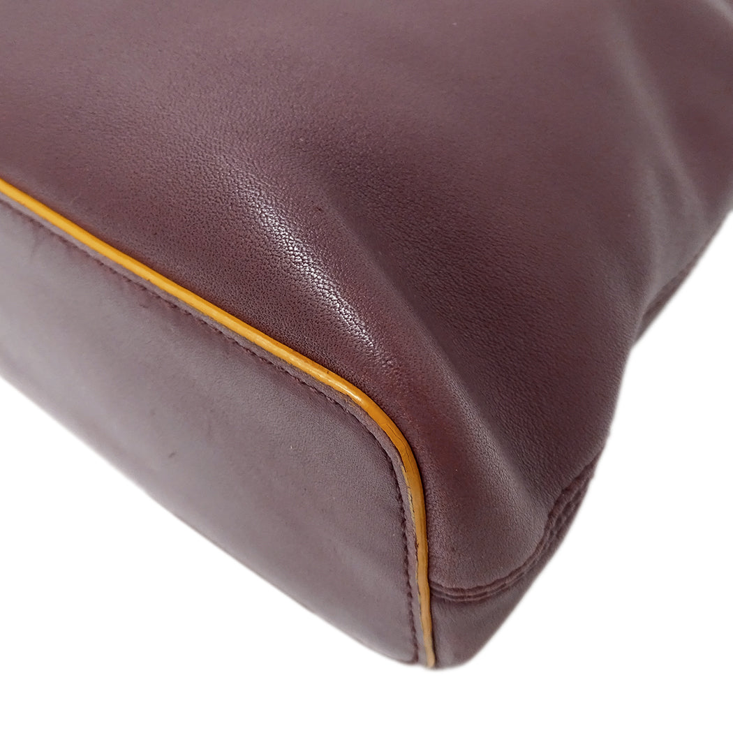 LOEWE ロエベ ショルダーバッグ ボルドー レザー レディース 【中古】