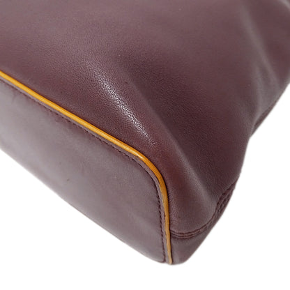 LOEWE ロエベ ショルダーバッグ ボルドー レザー レディース 【中古】