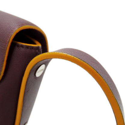 LOEWE ロエベ ショルダーバッグ ボルドー レザー レディース 【中古】