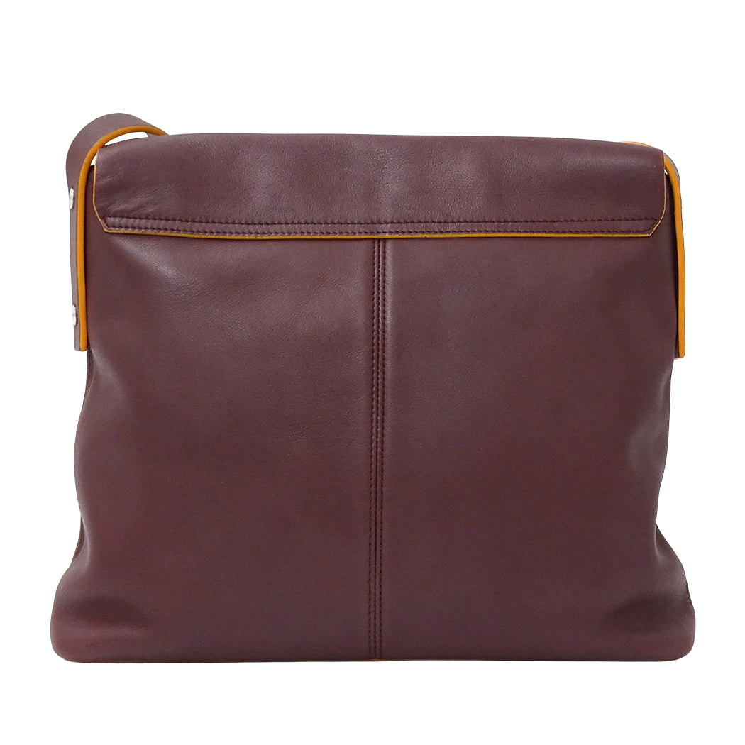 LOEWE ロエベ ショルダーバッグ ボルドー レザー レディース 【中古】