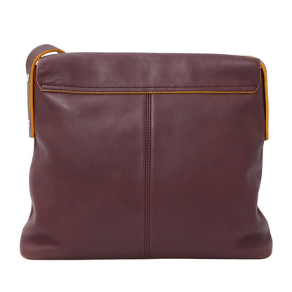 LOEWE ロエベ ショルダーバッグ ボルドー レザー レディース 【中古】