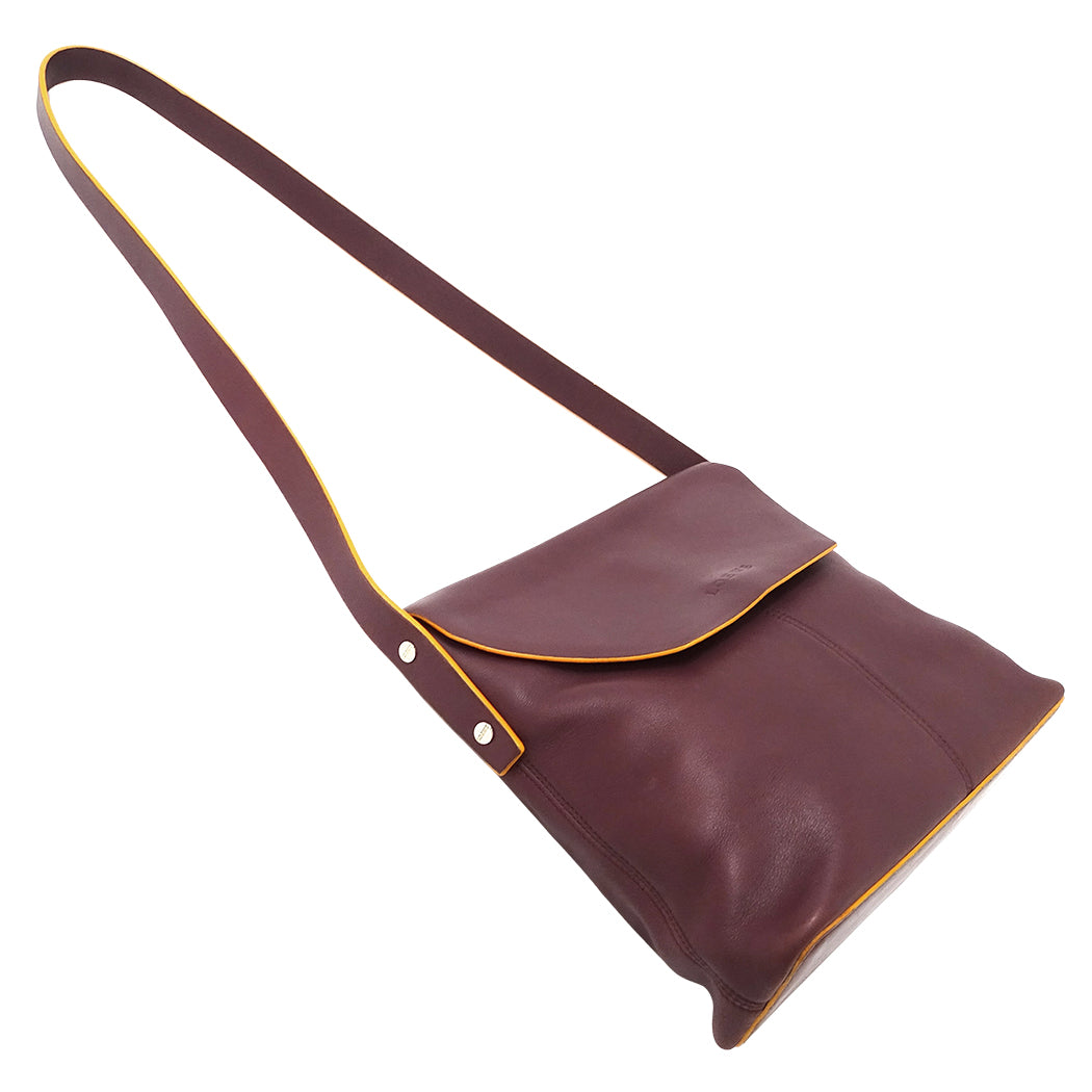 LOEWE ロエベ ショルダーバッグ ボルドー レザー レディース 【中古】