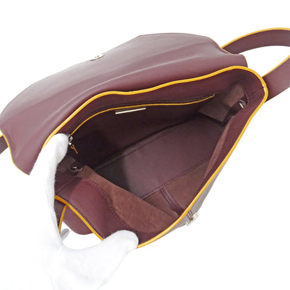 LOEWE ロエベ ショルダーバッグ ボルドー レザー レディース 【中古】