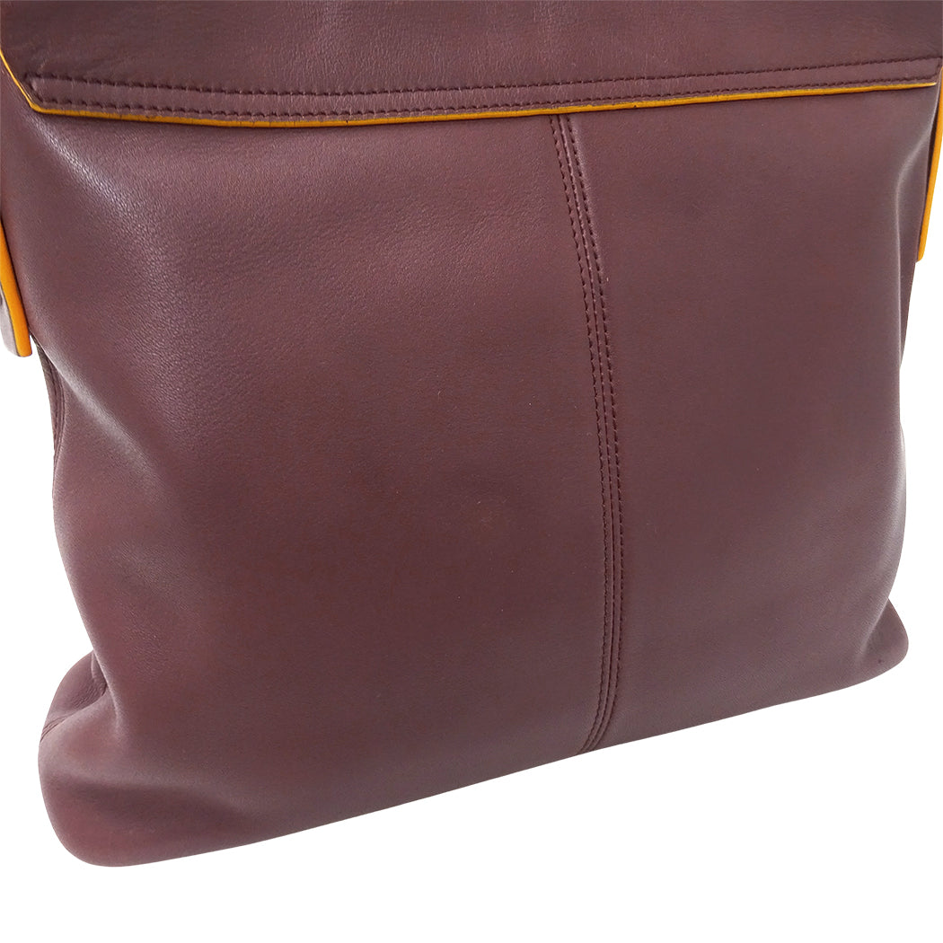 LOEWE ロエベ ショルダーバッグ ボルドー レザー レディース 【中古】