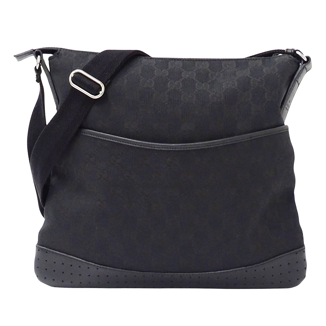 GUCCI グッチ ショルダーバッグ ブラック 145857 GGキャンバス レディース メンズ 【中古】
