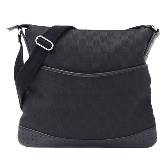 GUCCI グッチ ショルダーバッグ ブラック 145857 GGキャンバス レディース メンズ 【中古】