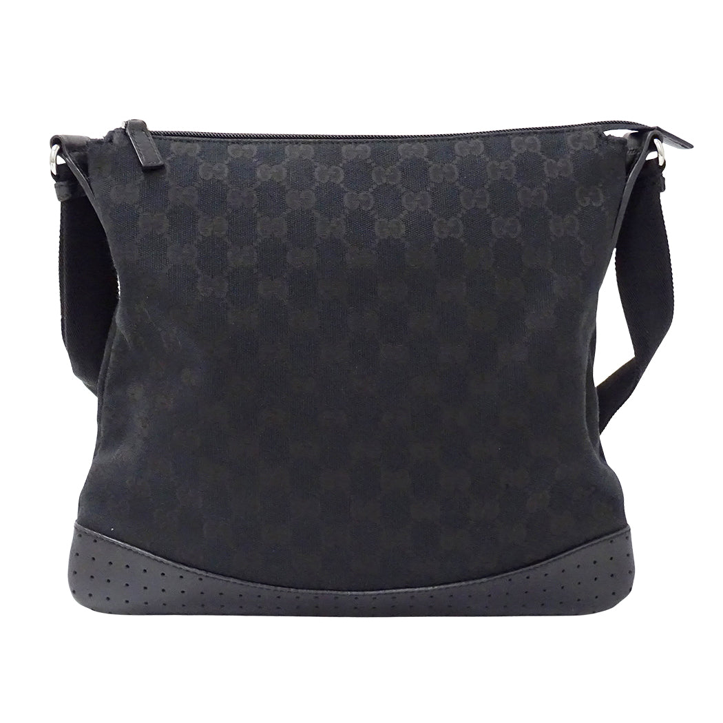 GUCCI グッチ ショルダーバッグ ブラック 145857 GGキャンバス レディース メンズ 【中古】
