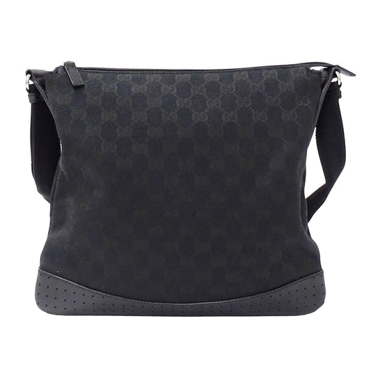 GUCCI グッチ ショルダーバッグ ブラック 145857 GGキャンバス レディース メンズ 【中古】