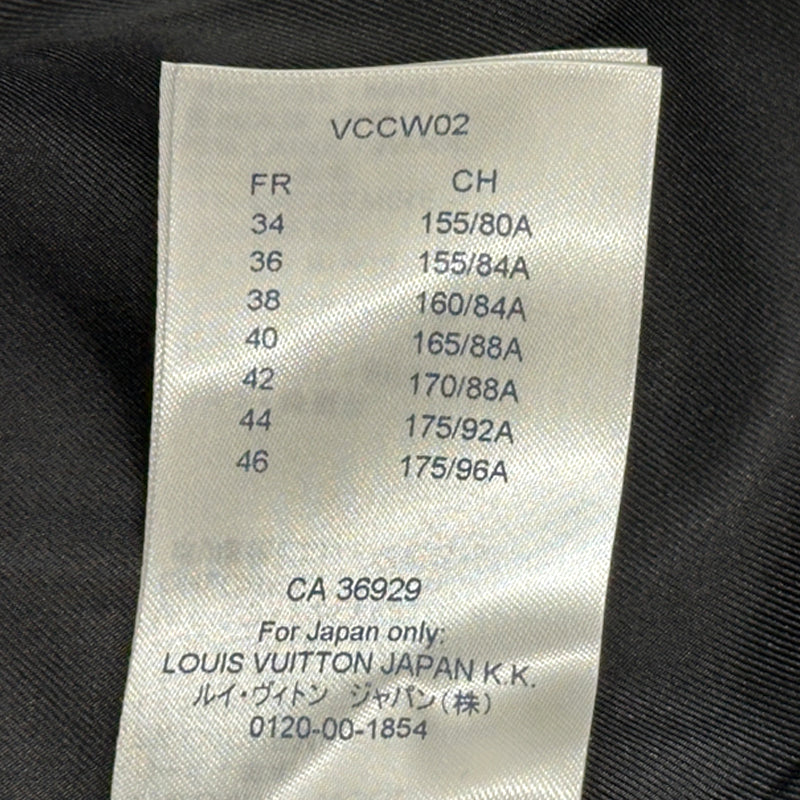 LOUIS VUITTON ルイ・ヴィトン ピーコート ネイビー ゴールド金具 FHCO094 ポリエステル ウール カシミヤ ネイビー レディース 36 モノグラム ハイネック ダブル チンストラップ付き 【中古】