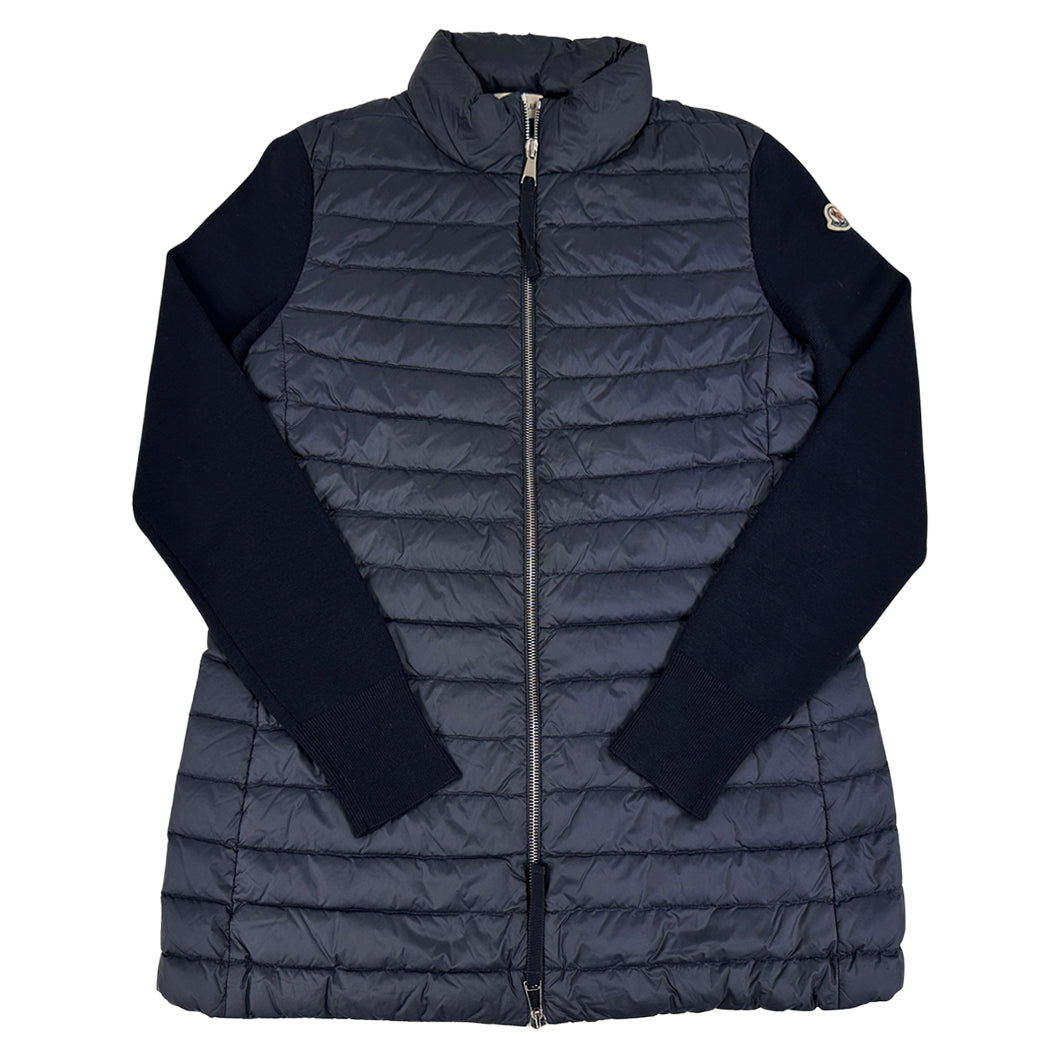MONCLER モンクレール カーディガン トリコット ダウンジャケット ネイビー F10939B50900 ウール レディース S 【中古】