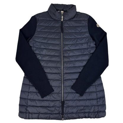 MONCLER モンクレール カーディガン トリコット ダウンジャケット ネイビー F10939B50900 ウール レディース S 【中古】