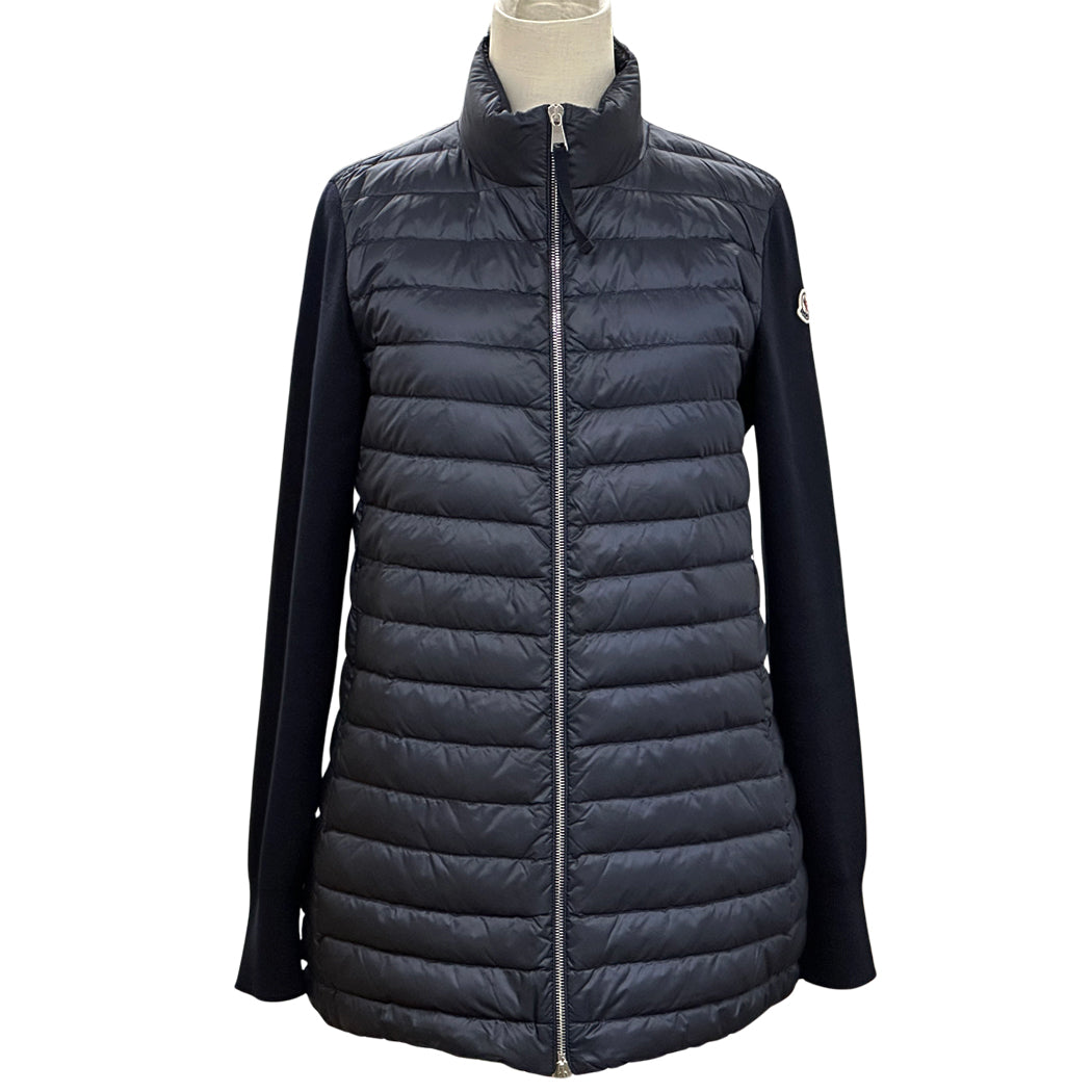 MONCLER モンクレール カーディガン トリコット ダウンジャケット ネイビー F10939B50900 ウール レディース S 【中古】