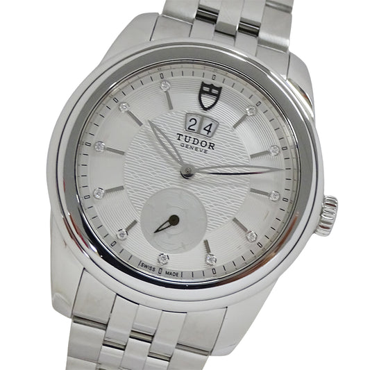 TUDOR チューダー グラマー ダブルデイト M57000 メンズ 腕時計 11Pダイヤモンド 自動巻き SS 磨き済み【中古】