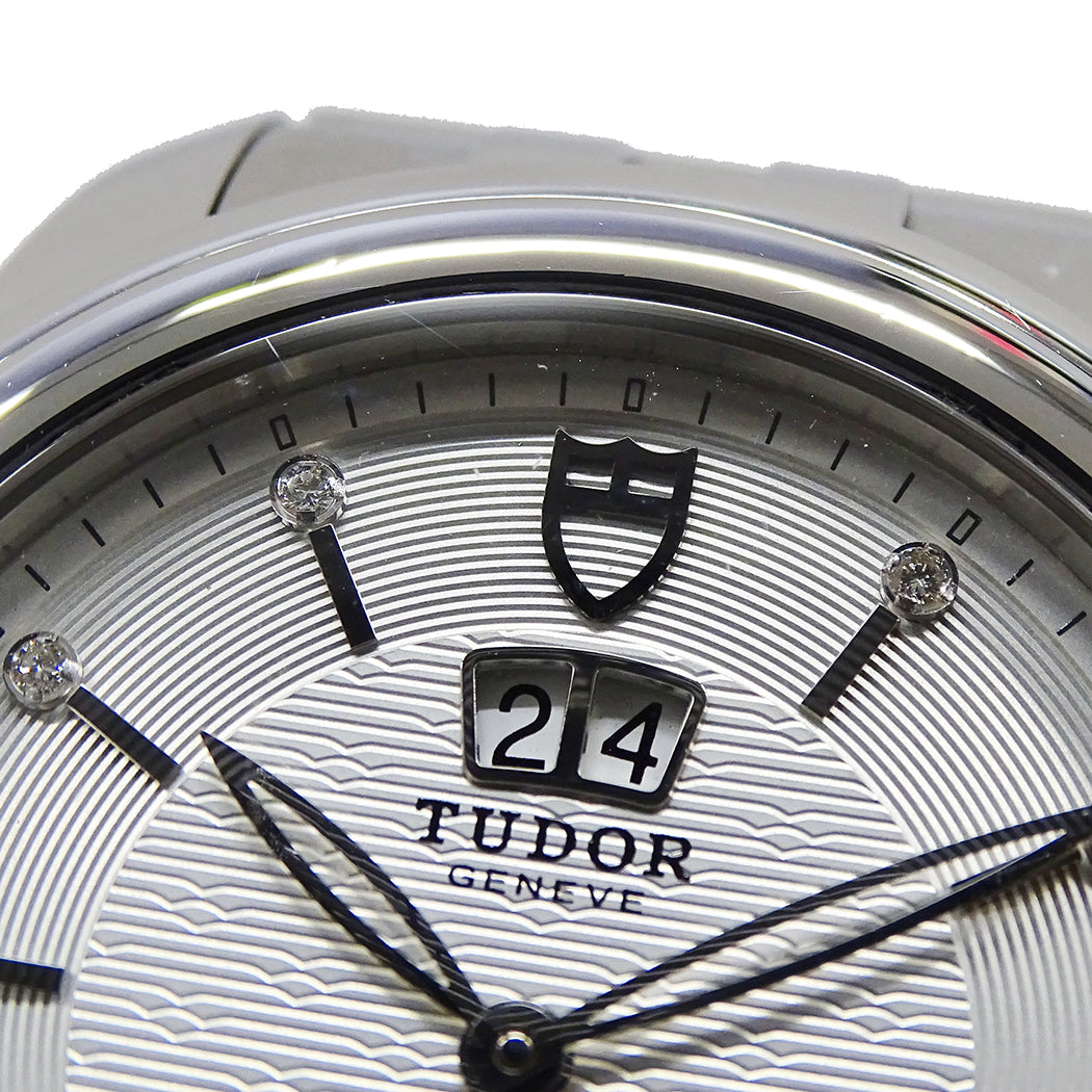 TUDOR チューダー グラマー ダブルデイト M57000 メンズ 腕時計 11Pダイヤモンド 自動巻き SS 磨き済み【中古】