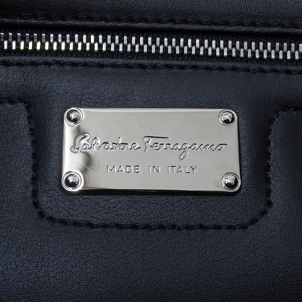 Ferragamo フェラガモ ノリータ トートバッグ ブラック GG-21E605 レザー レディース 【中古】