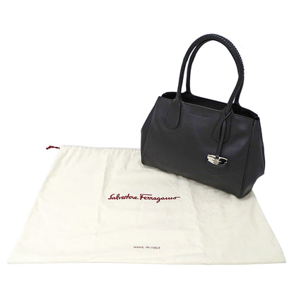 Ferragamo フェラガモ ノリータ トートバッグ ブラック GG-21E605 レザー レディース 【中古】