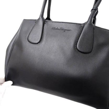 Ferragamo フェラガモ ノリータ トートバッグ ブラック GG-21E605 レザー レディース 【中古】