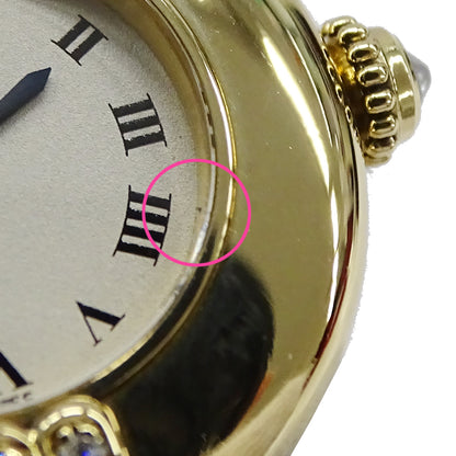 Cartier カルティエ マストコリゼ SM WB101931 レディース 腕時計 クオーツ QZ 750YG ダイヤモンド レザー 磨き済み【中古】