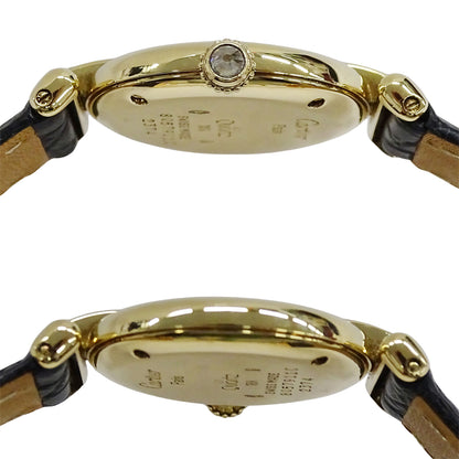 Cartier カルティエ マストコリゼ SM WB101931 レディース 腕時計 クオーツ QZ 750YG ダイヤモンド レザー 磨き済み【中古】