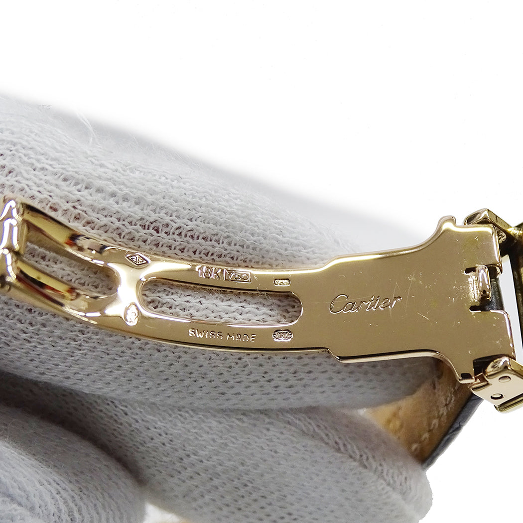 Cartier カルティエ マストコリゼ SM WB101931 レディース 腕時計 クオーツ QZ 750YG ダイヤモンド レザー 磨き済み【中古】
