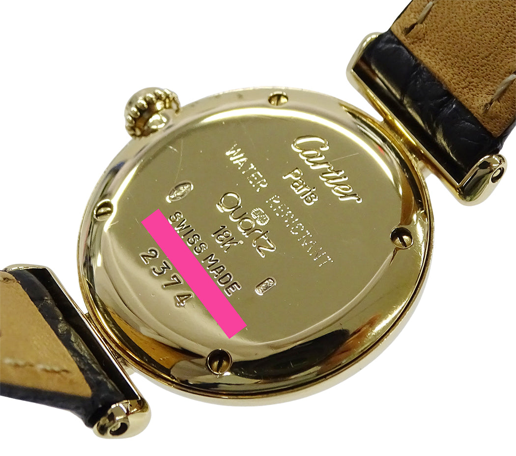 Cartier カルティエ マストコリゼ SM WB101931 レディース 腕時計 クオーツ QZ 750YG ダイヤモンド レザー 磨き済み【中古】
