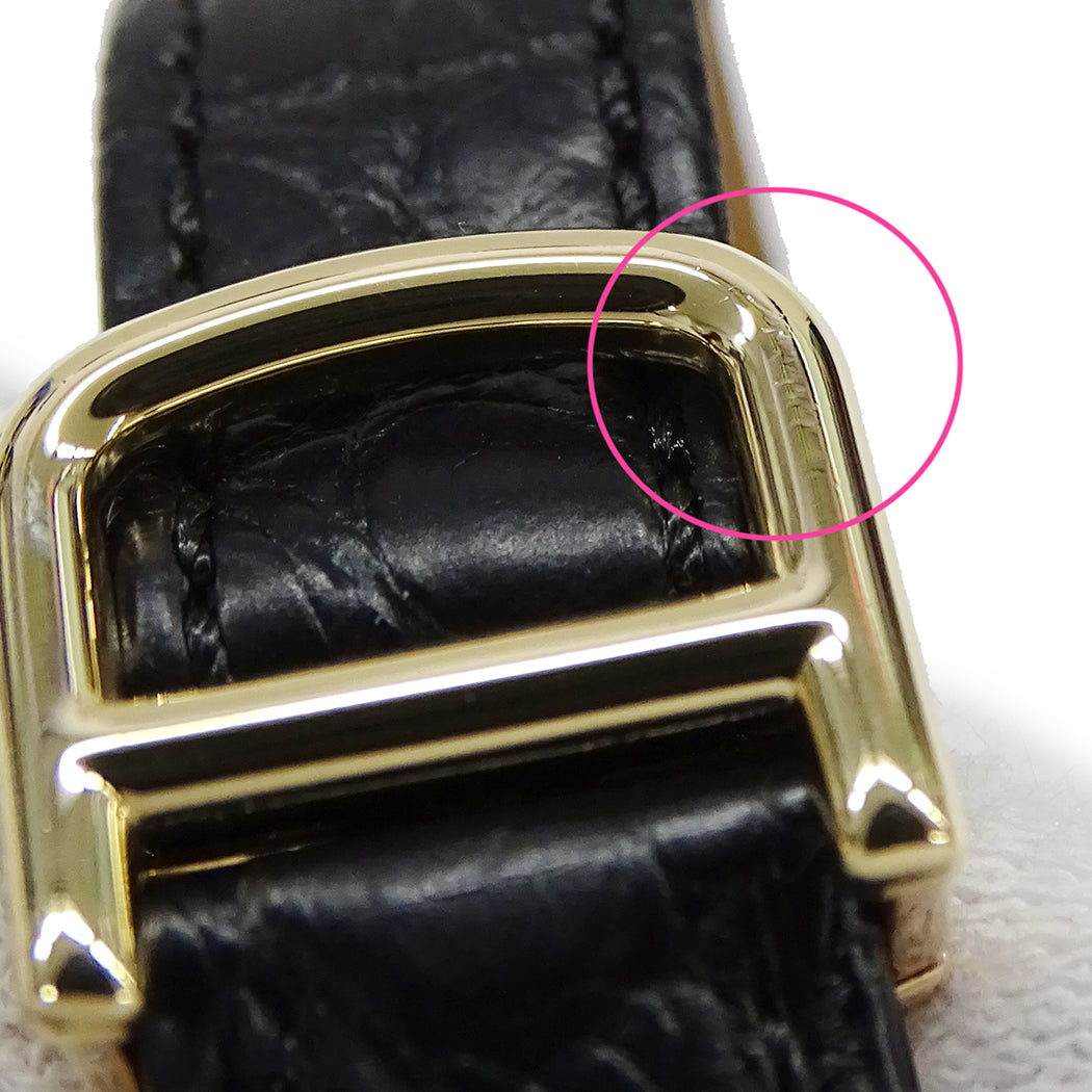 Cartier カルティエ マストコリゼ SM WB101931 レディース 腕時計 クオーツ QZ 750YG ダイヤモンド レザー 磨き済み【中古】