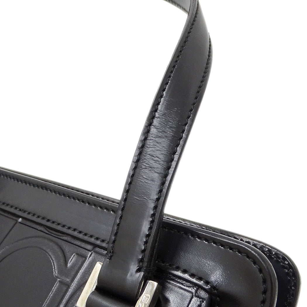 Ferragamo フェラガモ ハンドバッグ ガンチーニ ブラック AX-21 1226 レザー レディース 【中古】