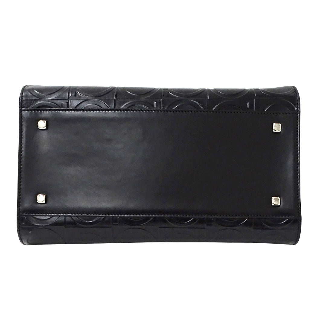 Ferragamo フェラガモ ハンドバッグ ガンチーニ ブラック AX-21 1226 レザー レディース 【中古】
