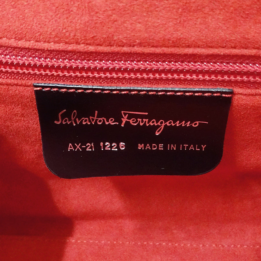 Ferragamo フェラガモ ハンドバッグ ガンチーニ ブラック AX-21 1226 レザー レディース 【中古】