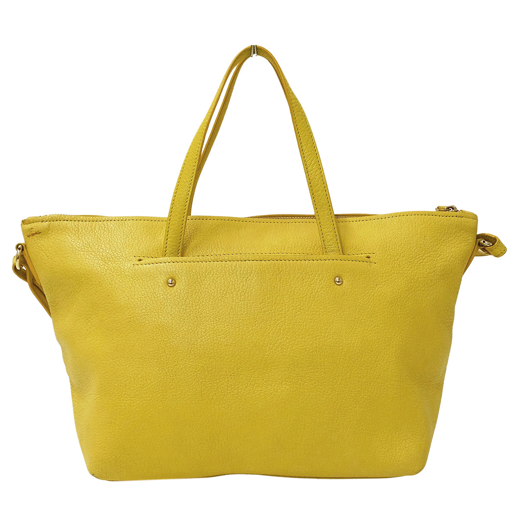 Ferragamo フェラガモ 2wayバッグ ダブルガンチーニ イエロー GG-21F644 レザー レディース 【中古】