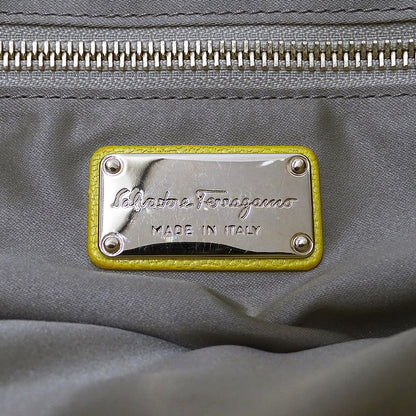 Ferragamo フェラガモ 2wayバッグ ダブルガンチーニ イエロー GG-21F644 レザー レディース 【中古】