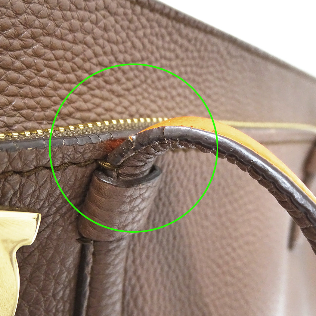 Ferragamo フェラガモ エイミー トートバッグ ガンチーニ ブラウン オレンジ GG-21F216 レザー レディース 【中古】