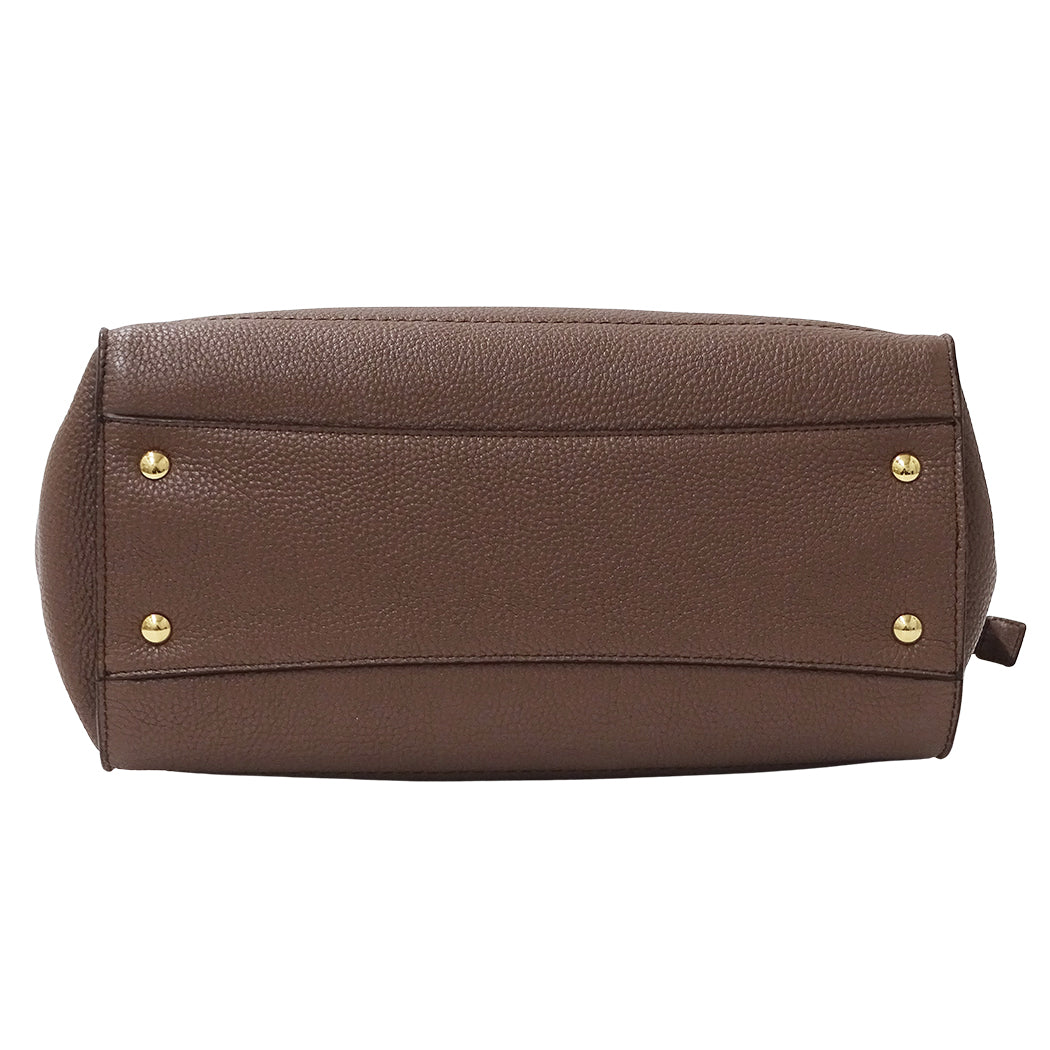 Ferragamo フェラガモ エイミー トートバッグ ガンチーニ ブラウン オレンジ GG-21F216 レザー レディース 【中古】