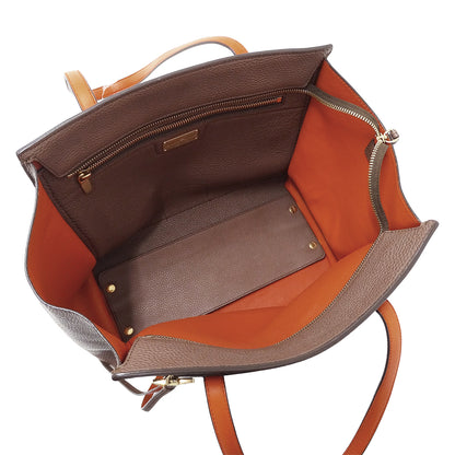 Ferragamo フェラガモ エイミー トートバッグ ガンチーニ ブラウン オレンジ GG-21F216 レザー レディース 【中古】