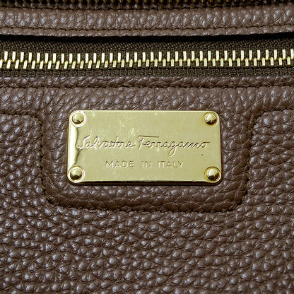 Ferragamo フェラガモ エイミー トートバッグ ガンチーニ ブラウン オレンジ GG-21F216 レザー レディース 【中古】