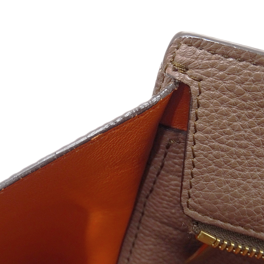 Ferragamo フェラガモ エイミー トートバッグ ガンチーニ ブラウン オレンジ GG-21F216 レザー レディース 【中古】