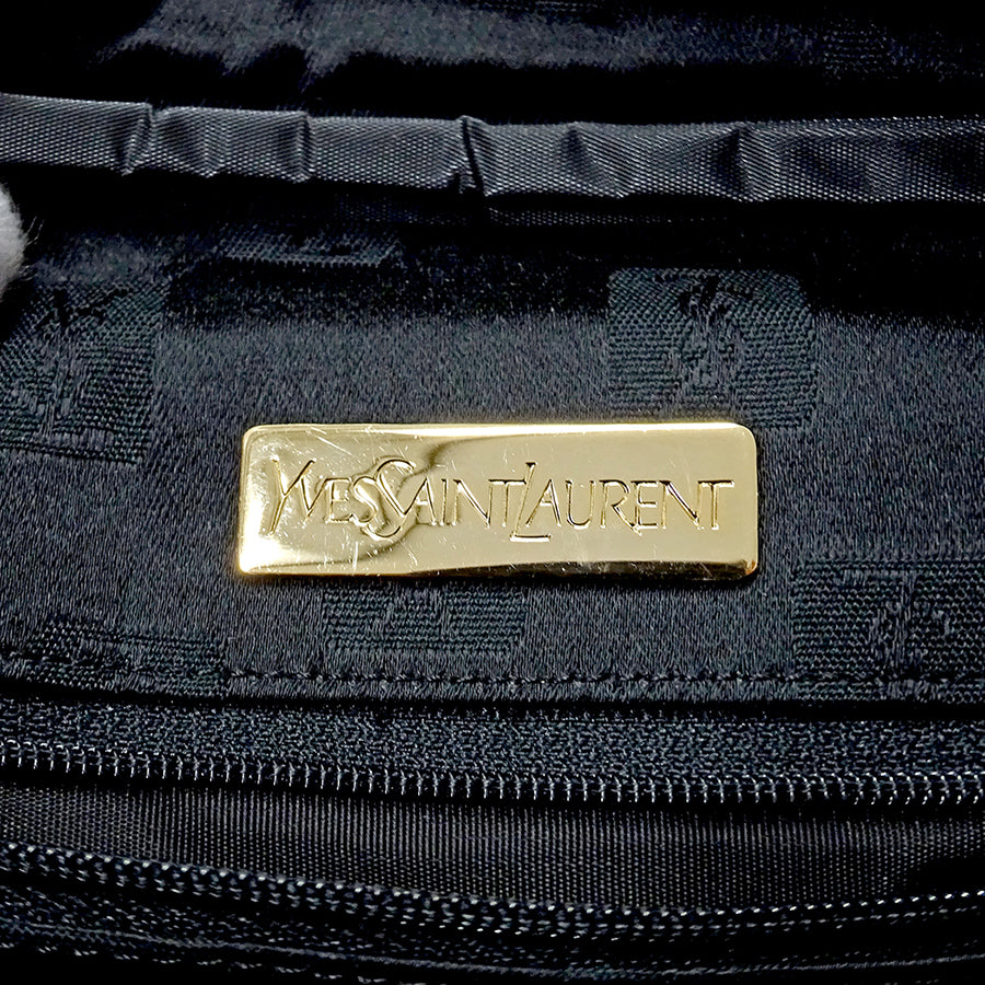YVES SAINT LAURENT イヴ・サンローラン ショルダーバッグ ブラック ブラウン PVC レディース 【中古】