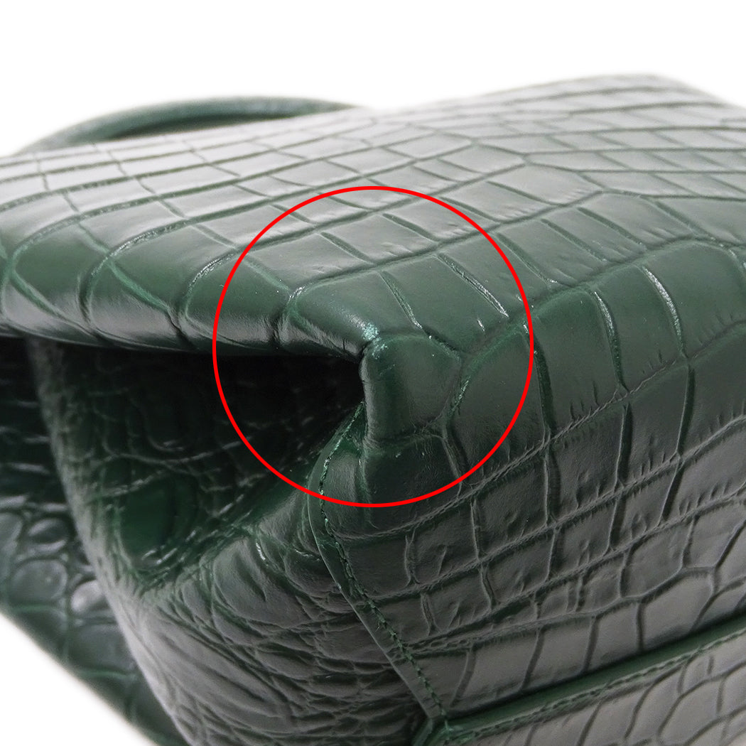 BOTTEGAVENETA ボッテガ・ヴェネタ ドール ハンドバッグ グリーン レザー レディース 【中古】