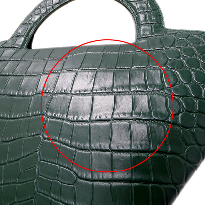 BOTTEGAVENETA ボッテガ・ヴェネタ ドール ハンドバッグ グリーン レザー レディース 【中古】