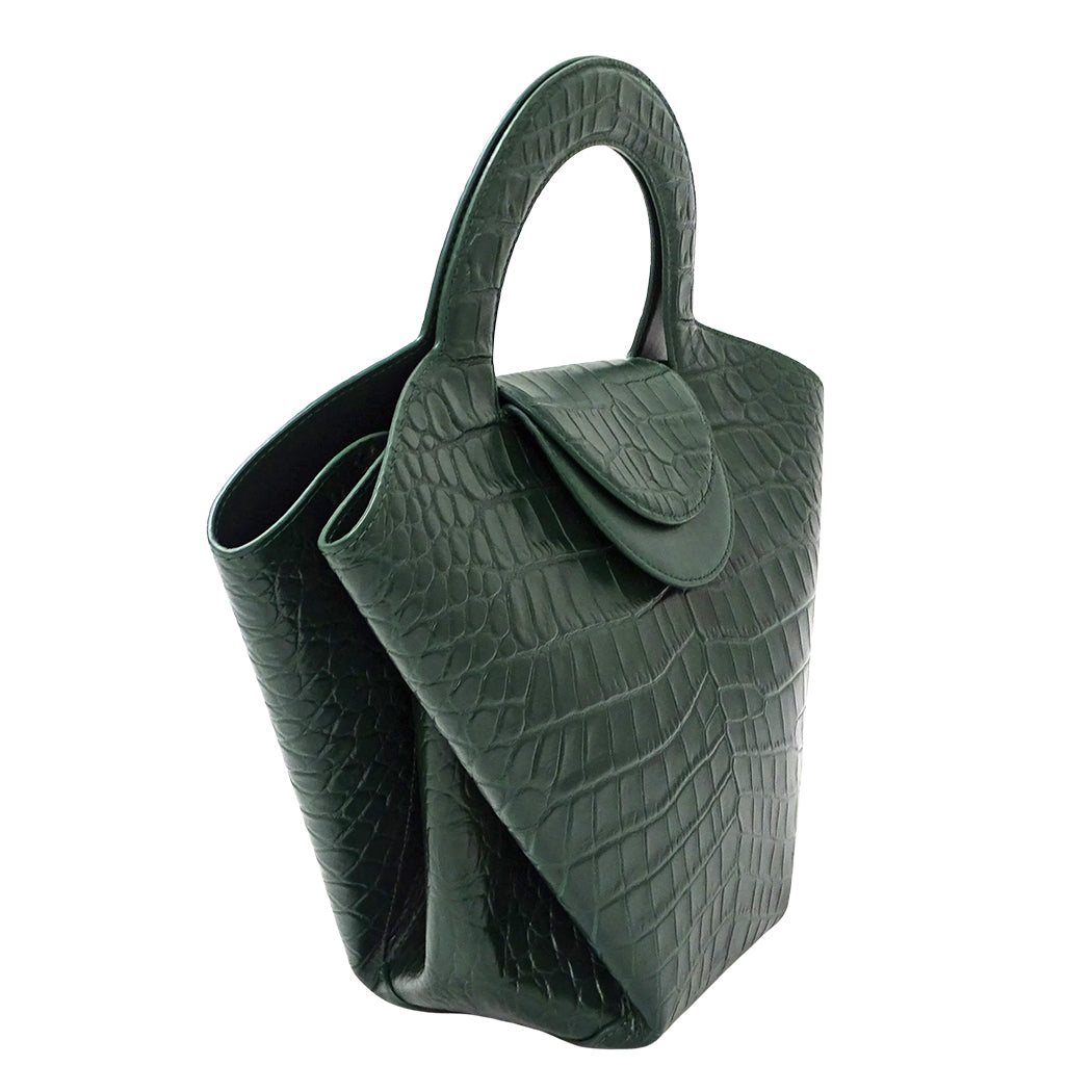 BOTTEGAVENETA ボッテガ・ヴェネタ ドール ハンドバッグ グリーン レザー レディース 【中古】