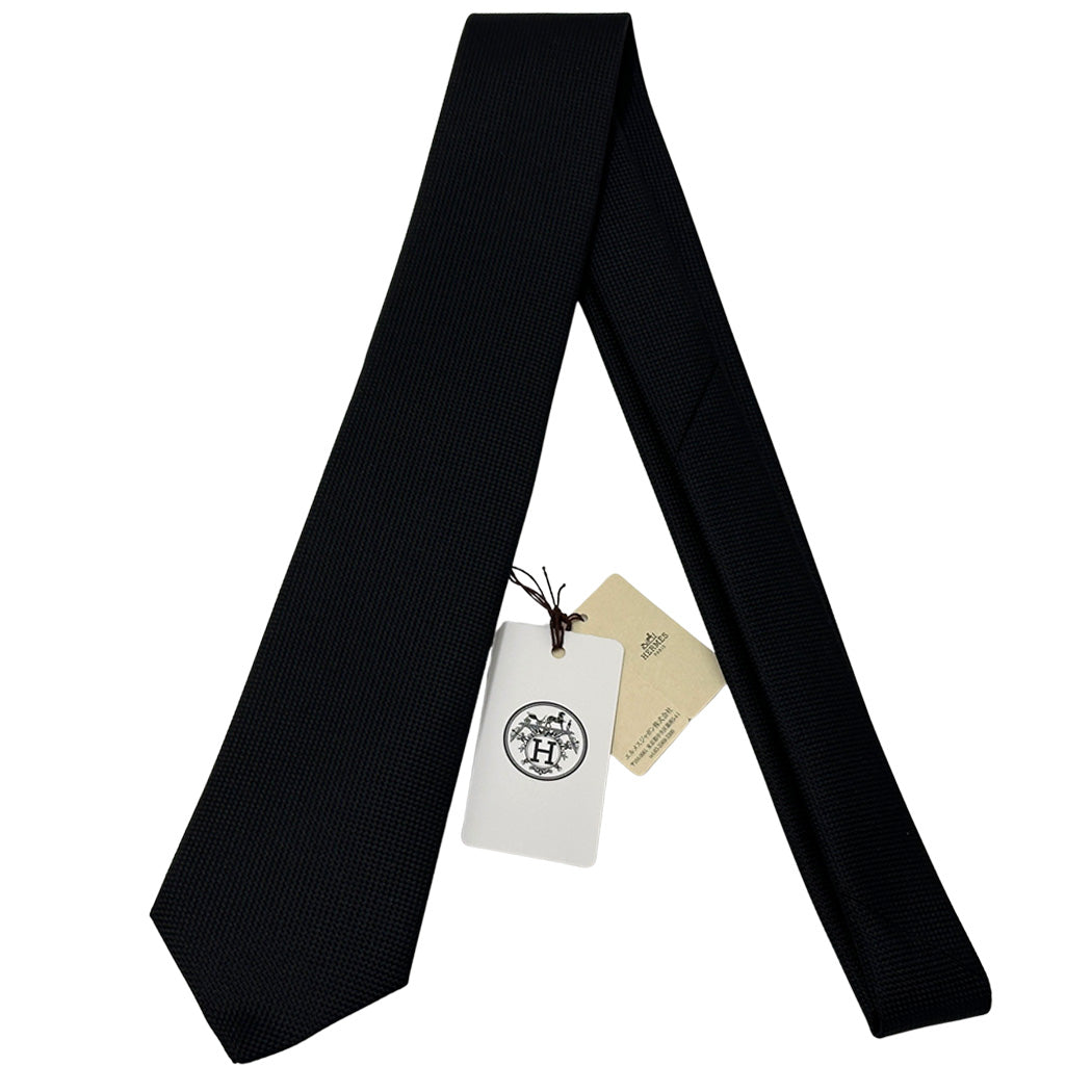 HERMES エルメス ネクタイ サントノーレ ブラック シルク メンズ 【中古】