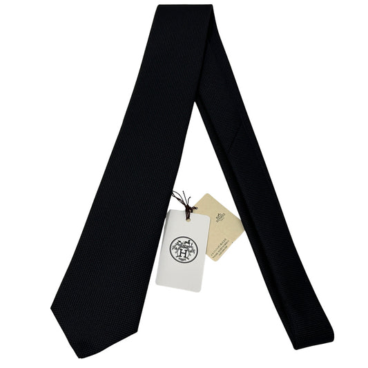 HERMES エルメス ネクタイ サントノーレ ブラック シルク メンズ 【中古】