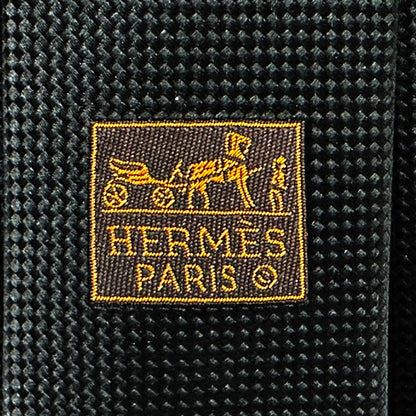 HERMES エルメス ネクタイ サントノーレ ブラック シルク メンズ 【中古】