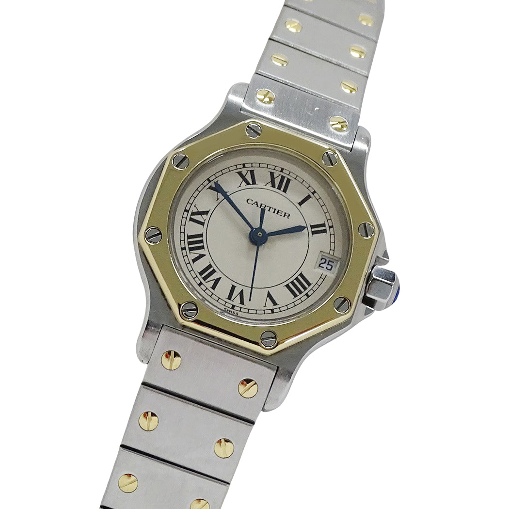 Cartier カルティエ サントス オクタゴン SM W2001683 レディース 腕時計 クオーツ QZ SS YG 磨き済み【中古】