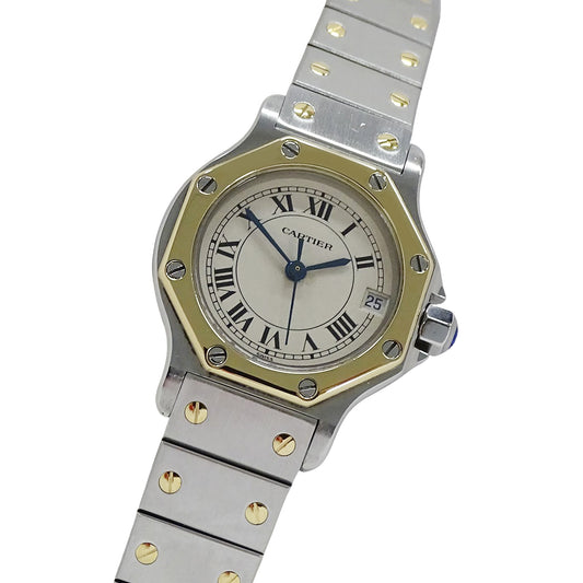 Cartier カルティエ サントス オクタゴン SM W2001683 レディース 腕時計 クオーツ QZ SS YG 磨き済み【中古】