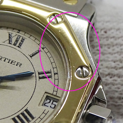 Cartier カルティエ サントス オクタゴン SM W2001683 レディース 腕時計 クオーツ QZ SS YG 磨き済み【中古】